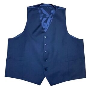 Michael Kors Men's XL Navy Blue Wool Blend Vest Tailored Fit Formal Dress Suit